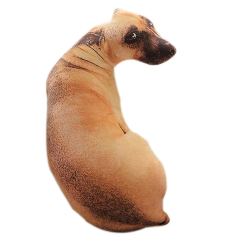 3D Cute Bend Dog Printed Throw Pillow