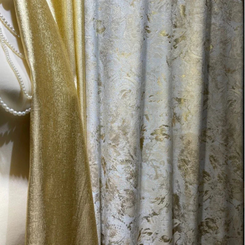 Cream Champagne Gold Luxury Curtains for Livingroom