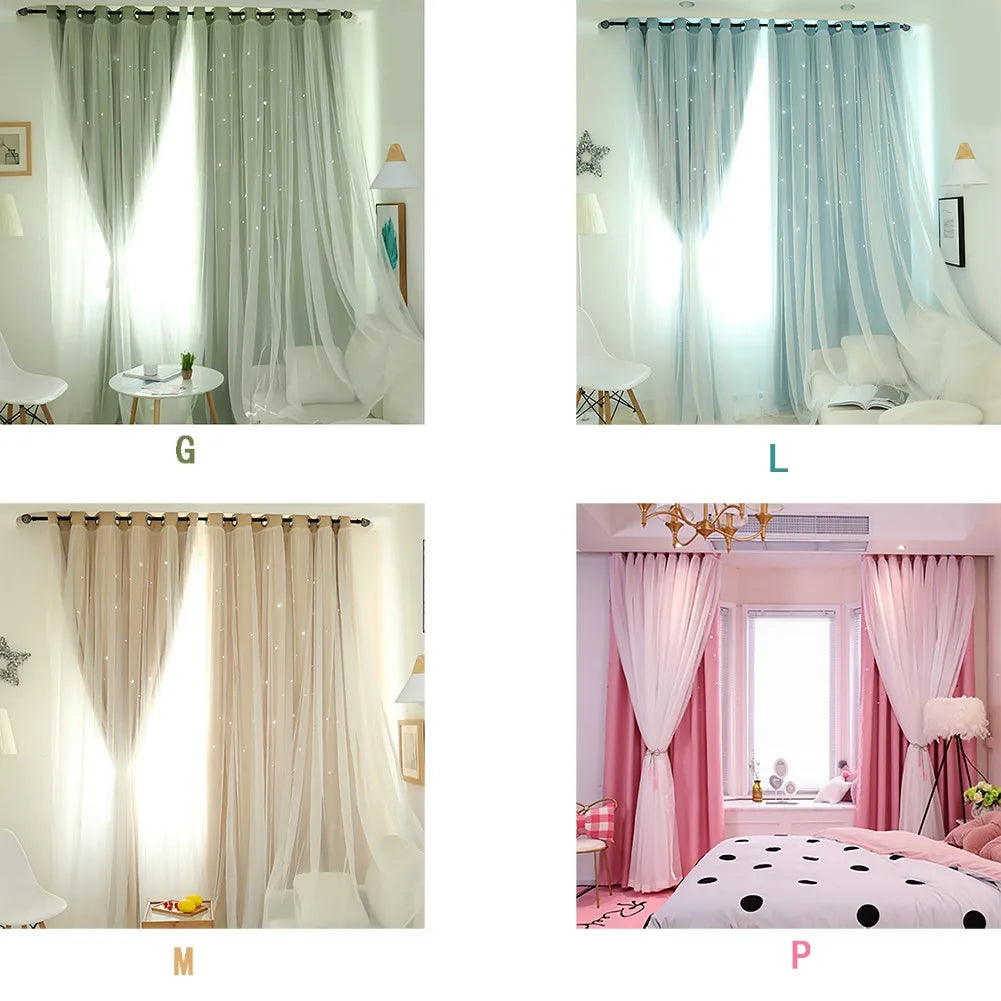 Double Layer Stars High Blackout Curtains Tull