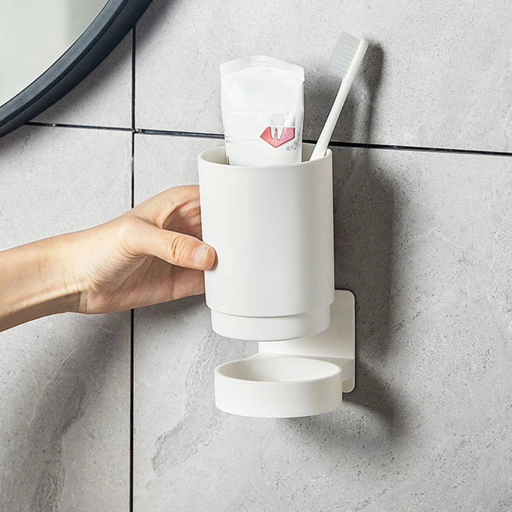 Wall Mounted Toothbrush, Toothpaste Mouth Cup Holder