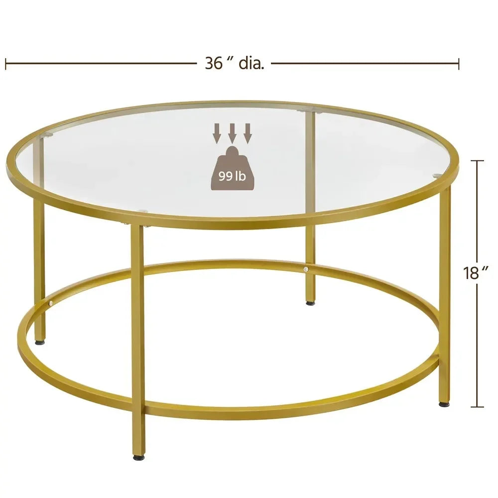 Sofa Table for Living Room Gold Round