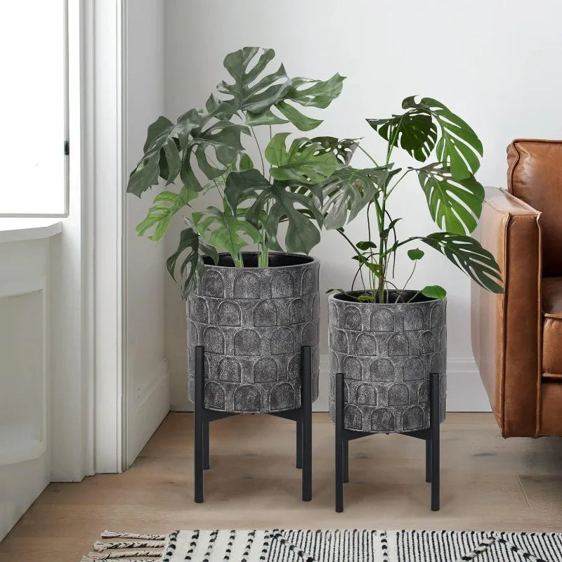 10inch+12inch Mid Century Planters for Indoor Plants