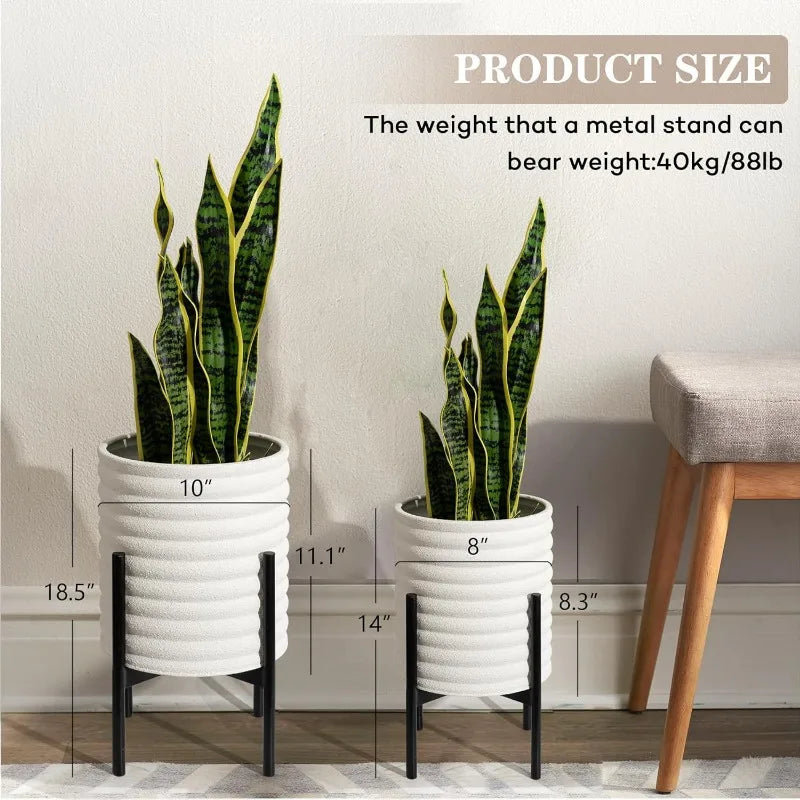 10inch+12inch Mid Century Planters for Indoor Plants