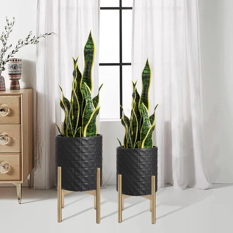 10inch+12inch Mid Century Planters for Indoor Plants