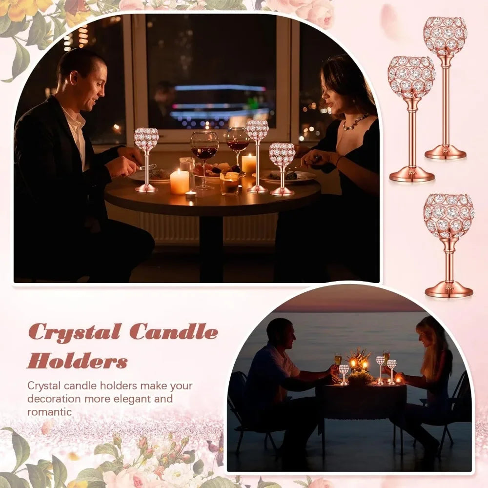 Bulk Shiny Crystal Candle Holders