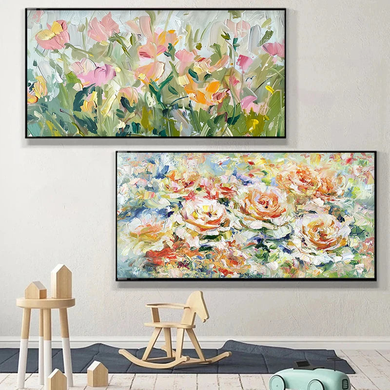 Abstract Textured Colorful Spring Flower Poster