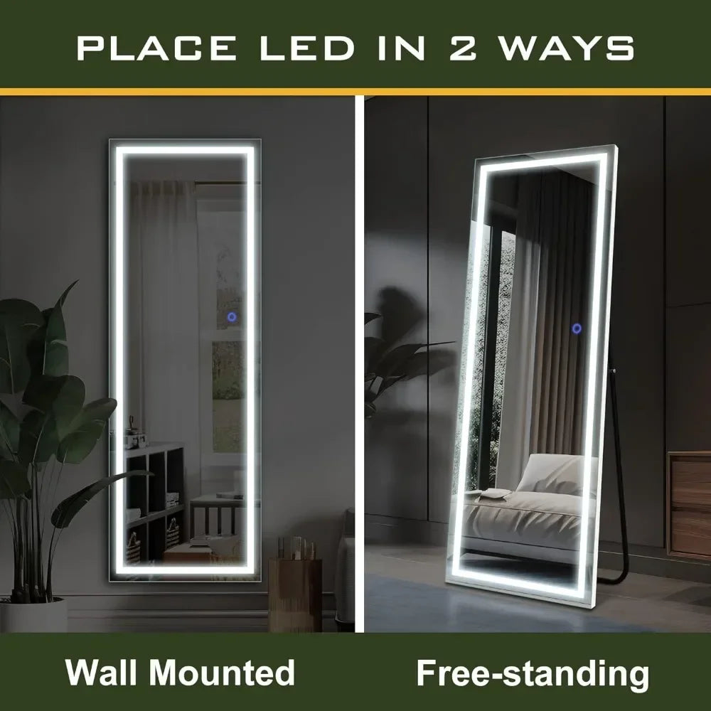63 X 16 Inch Full Length Mirror With LED Lights