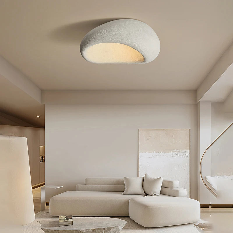 Sleek Nordic Cream LED Ceiling Light