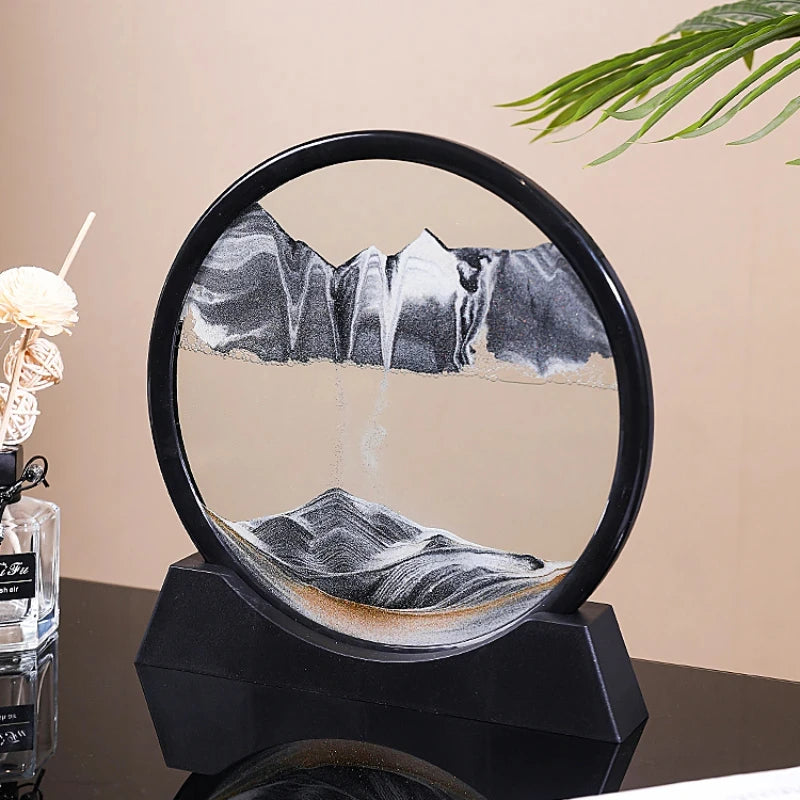 Sandscape Moving Sand Art Picture Round Glass