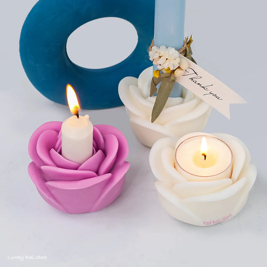 Rose Candle Holder Silicone Flower Candle Cup