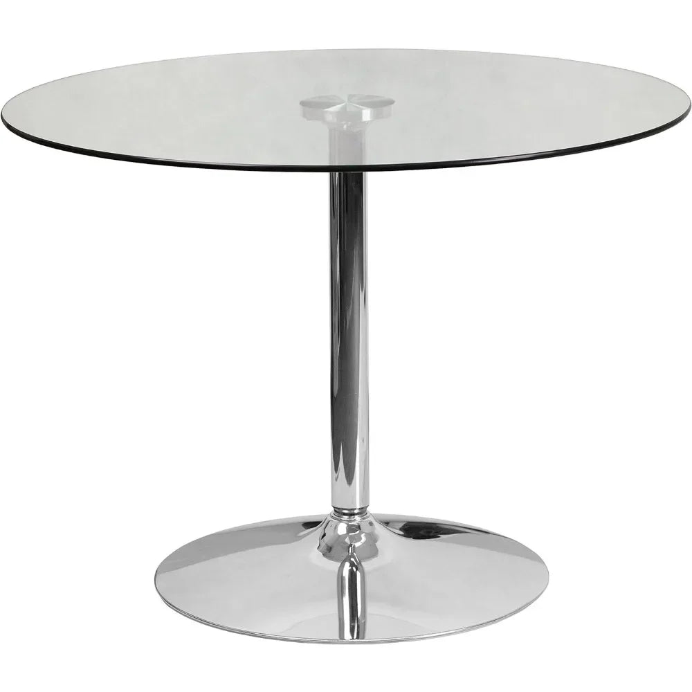 Round , glass dining table and chair set
