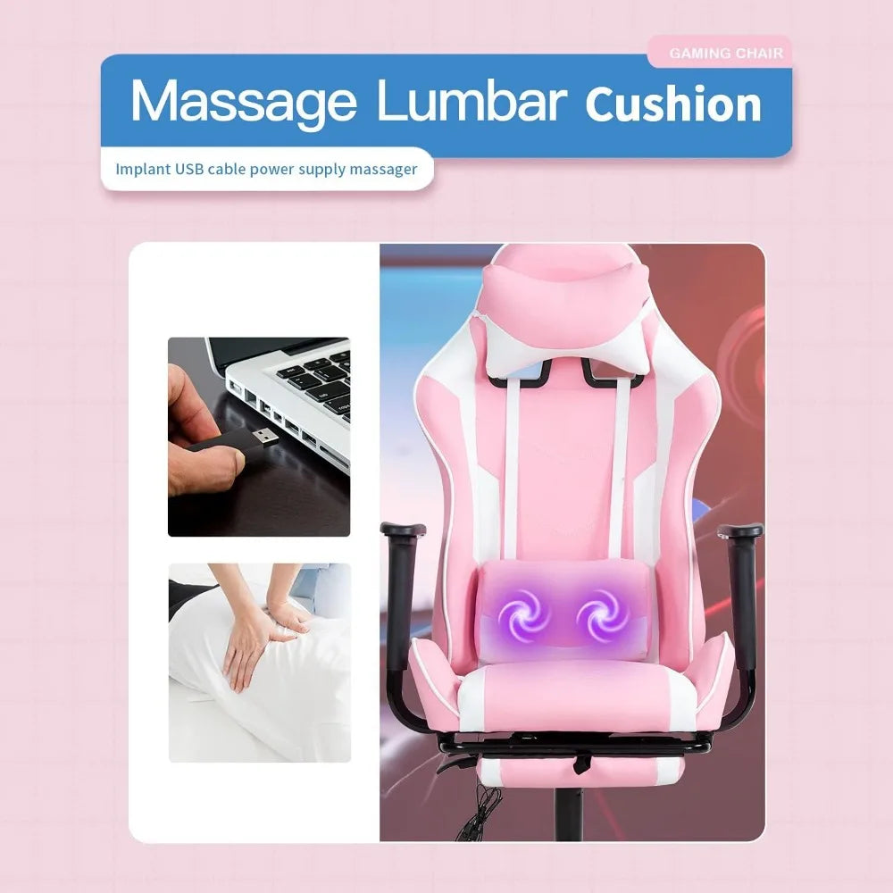 Ergonomic Desk Chair Massage PU Leather Recliner