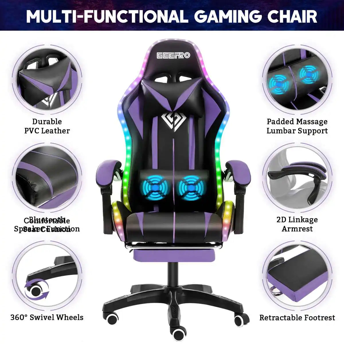 High Quality Gaming Chair RGB Light Office