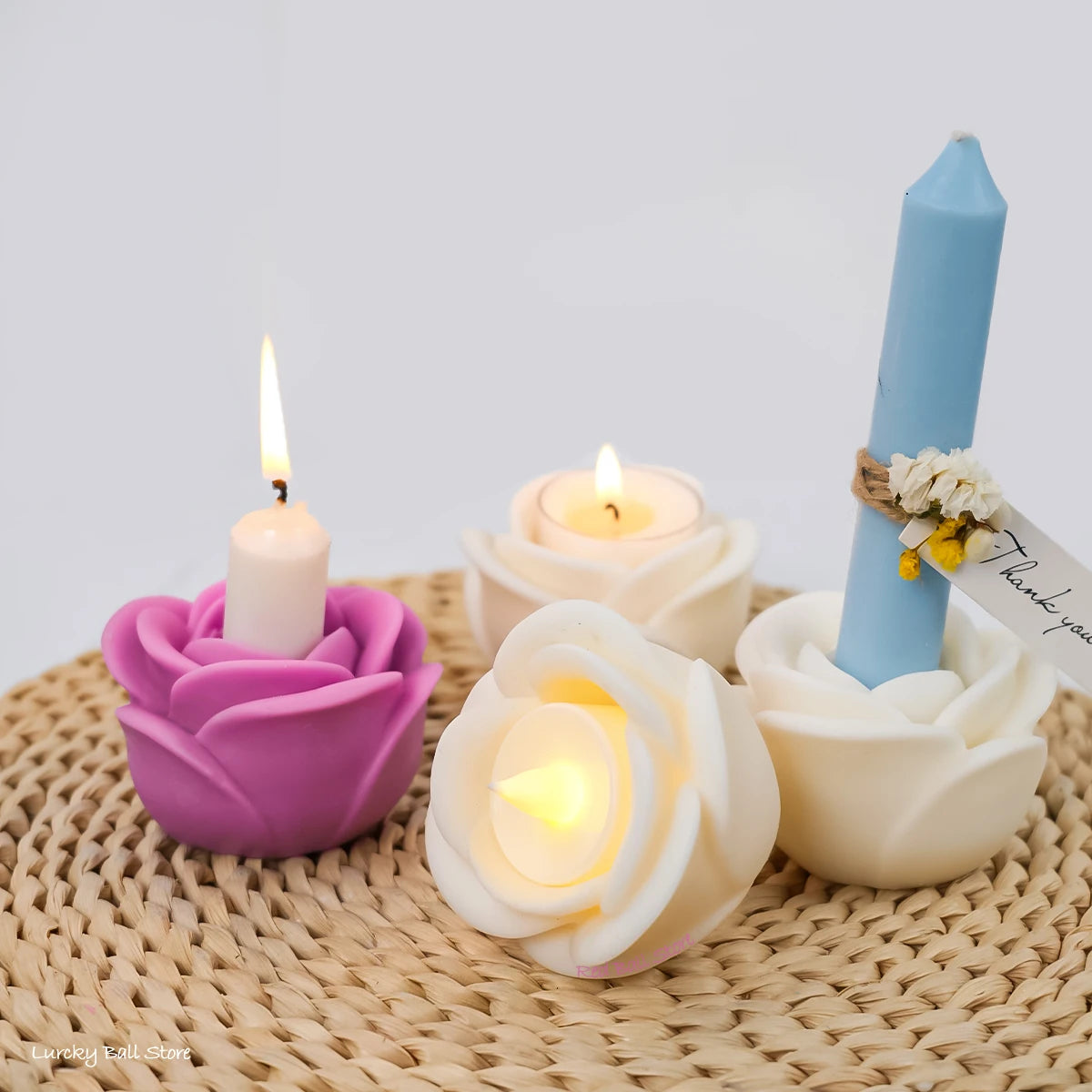 Rose Candle Holder Silicone Flower Candle Cup